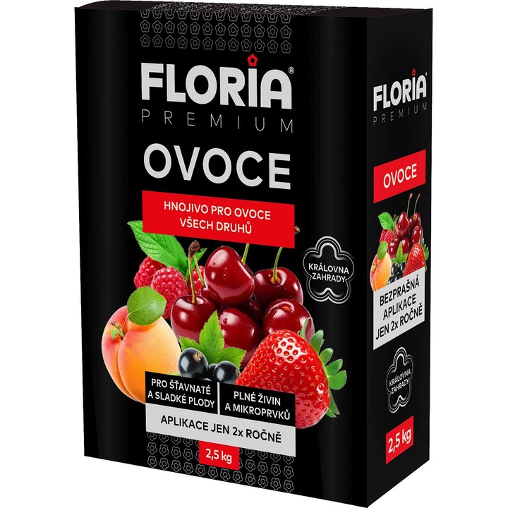 Ingrasamant granulat pentru fructe Floria 2,5 kg, fara clor, NPK 12-10-18, microelemente