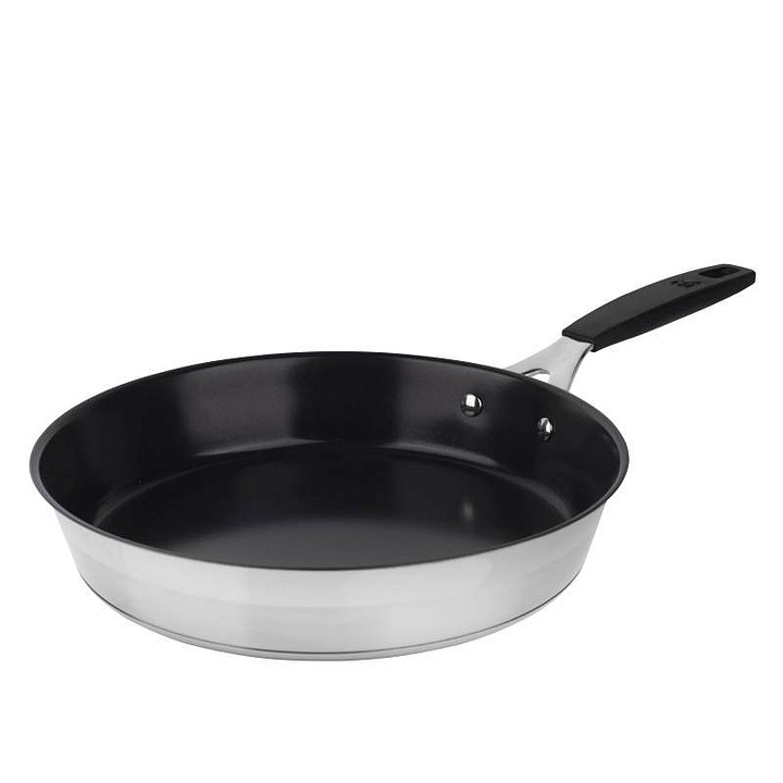 Masterpro SMART serpenyő, rozsdamentes acél, 28cm, fekete, indukciós