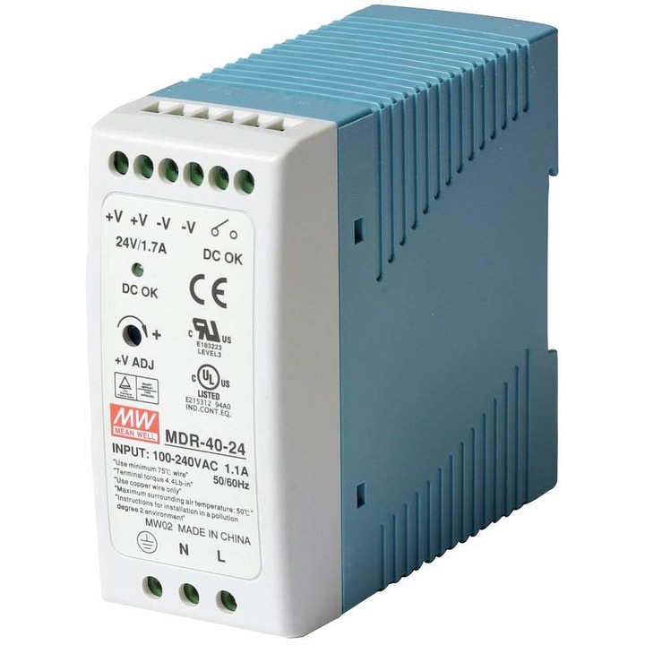 PLANET PWR-40-24 tápegység, 24V, 40W, 100x90x40mm