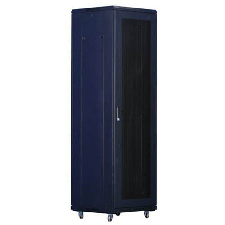 Dulap rack 42U XtendLan, negru, 600x800x2055mm, perforat, cu roti si picioare