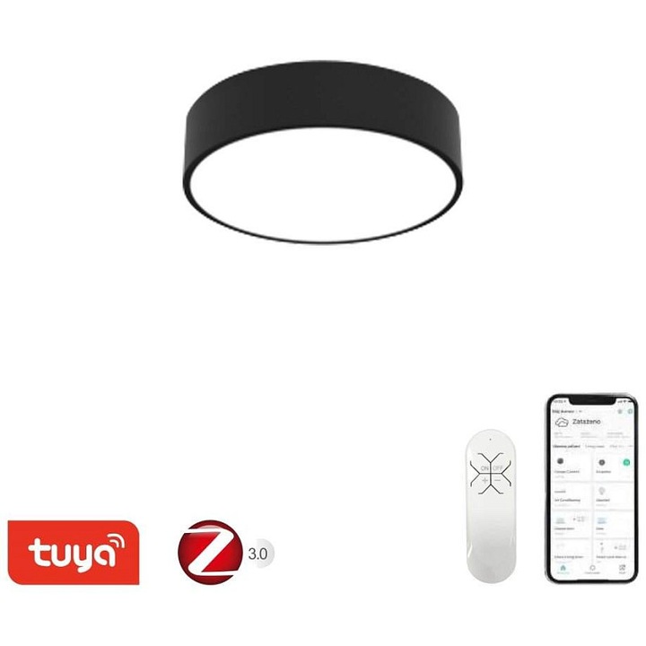 IMMAX NEO RONDATE SLIM okos mennyezeti lámpa, LED, fekete, 25x7cm, 18W