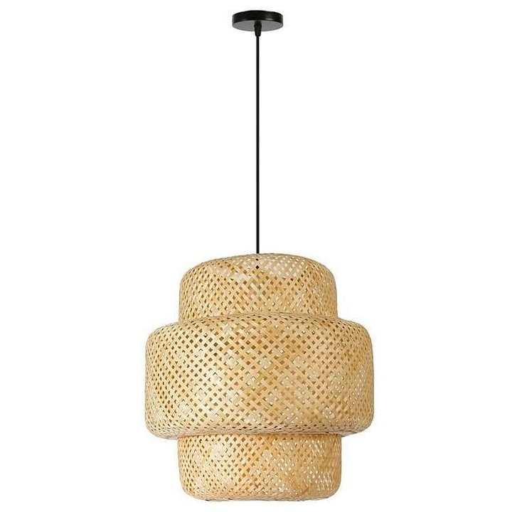 IMMAX BOHO HILO mennyezeti lámpa, bambusz, barna-fekete, 50x50x47cm