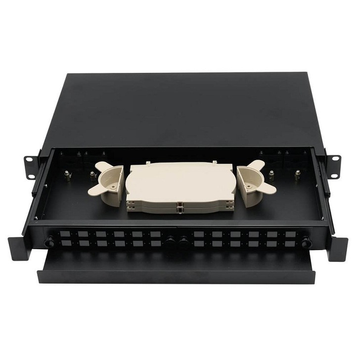 XtendLan ORP33-24A-SC optikai elosztó, 24 portos, fekete, 39.4x34x4.4cm