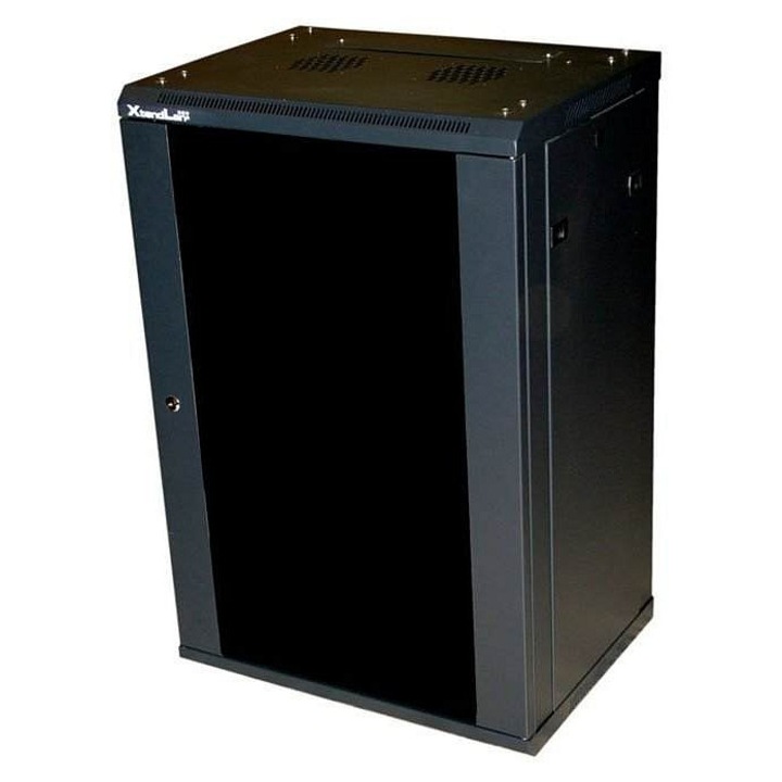 Dulap metalic XtendLan 18U 600x450x988mm negru cu usi din sticla securizata