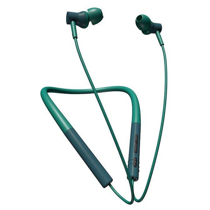 Fenda Sport N203 sport fülhallgató, Bluetooth, zöld-szürke, 9 óra, mikrofon