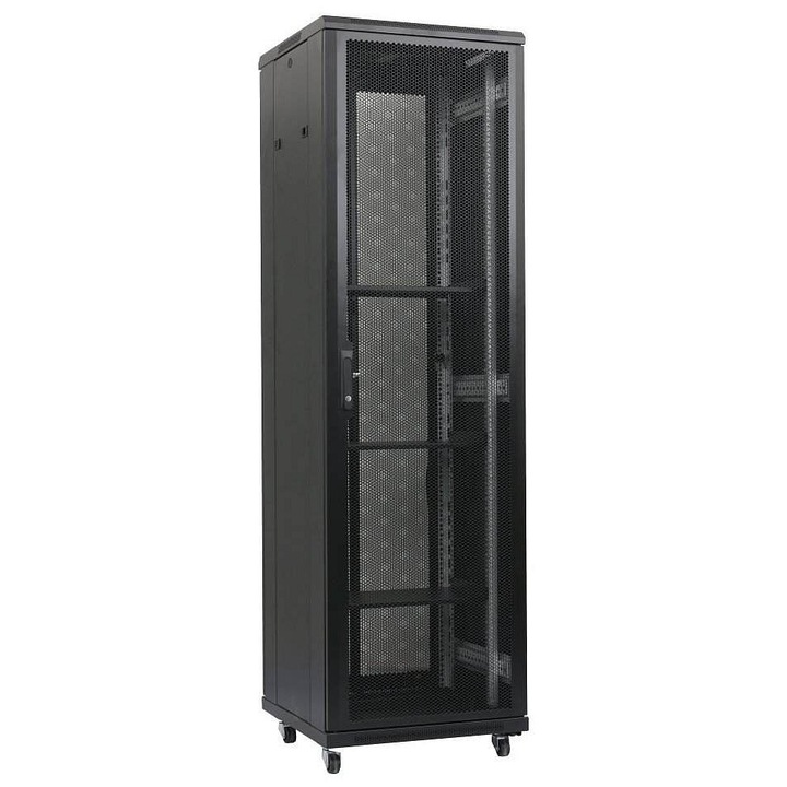 Dulap rack 19", XtendLan 47U, negru, 800x1000x2277mm, usi perforate, capacitate 1000kg