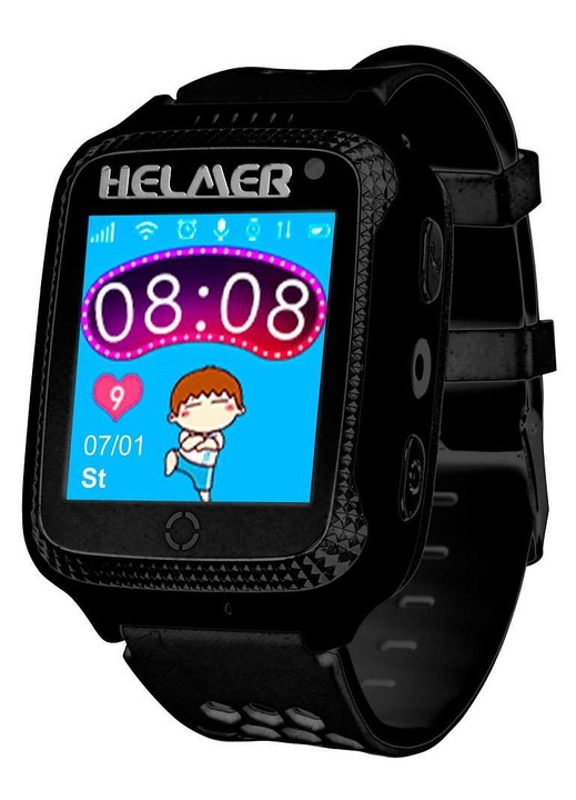 Helmer LK 707 GPS gyerekóra, érintőképernyős, fekete, 45x32x13mm