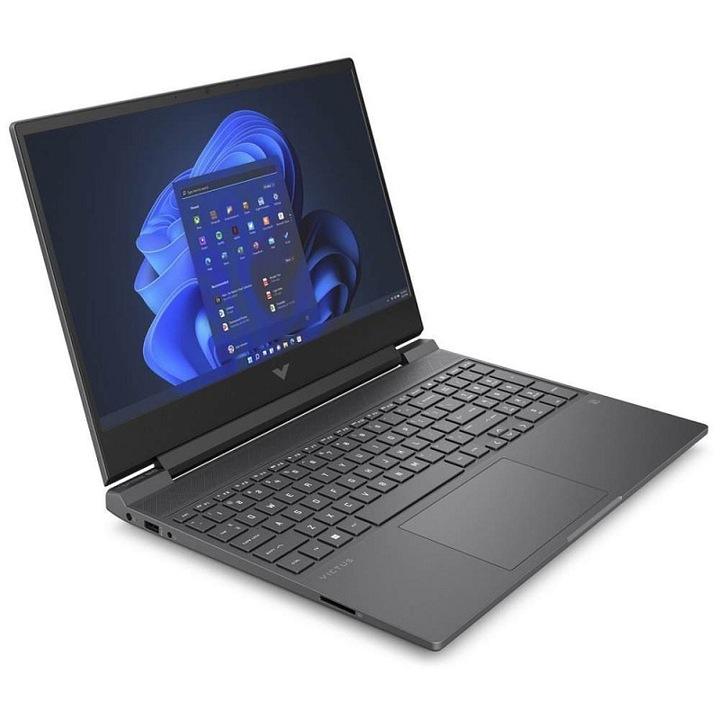 Laptop HP Victus 15,6", Intel i5, 16GB, 512GB SSD, RTX 2050, matt ezüst, 357,9x255x23,5mm