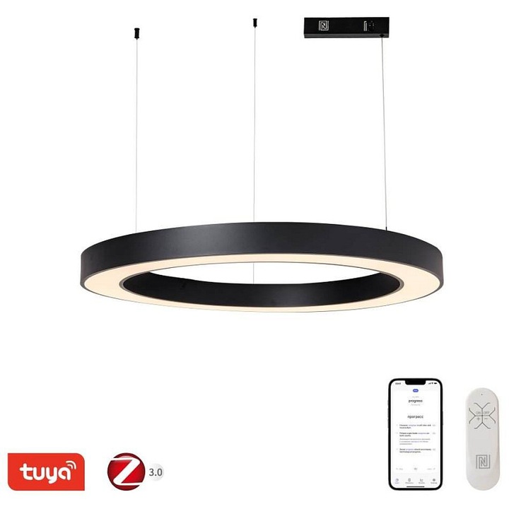 Лампа LED IMMAX NEO PASTEL SLIM, 68W, черна, 95x7см, димируема, смарт