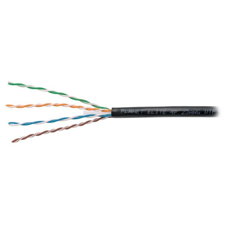 Planet Cat6 UTP kábel, 4 érpár, fekete, 305m, kültéri