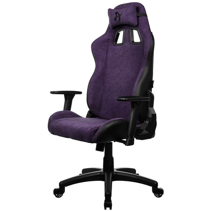 ARROZZI Avanti gamer szék, ergonomikus, puha textil, lila, 129x39x47cm