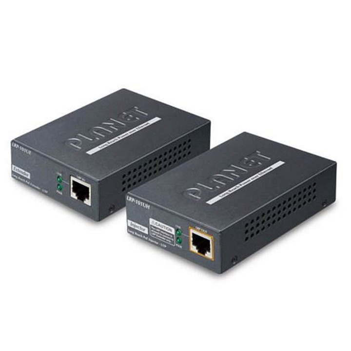 Extender Ethernet PLANET LRP-101U-KIT PoE 500m fekete 94x70x26mm készlet