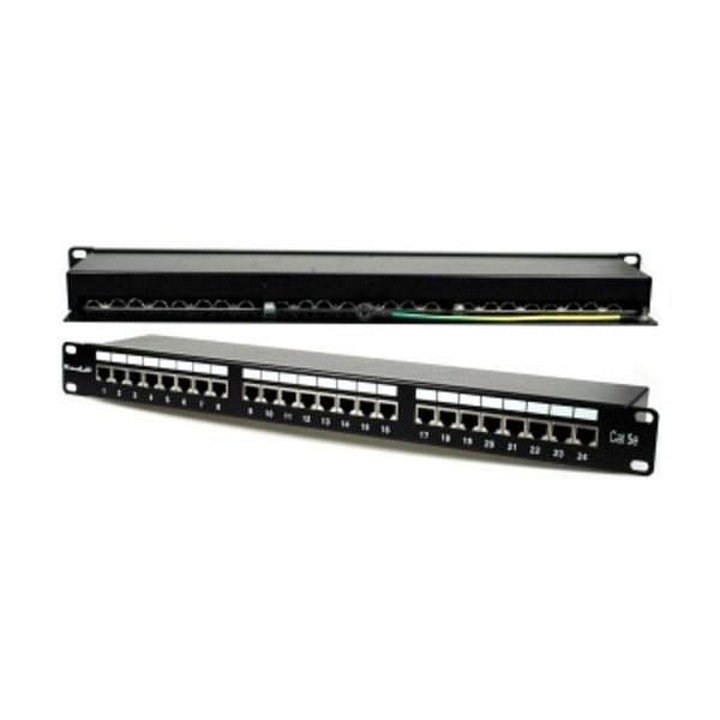 Пач панел XtendLan 19", 24 порта, Cat5e, екраниран, черен, 1U