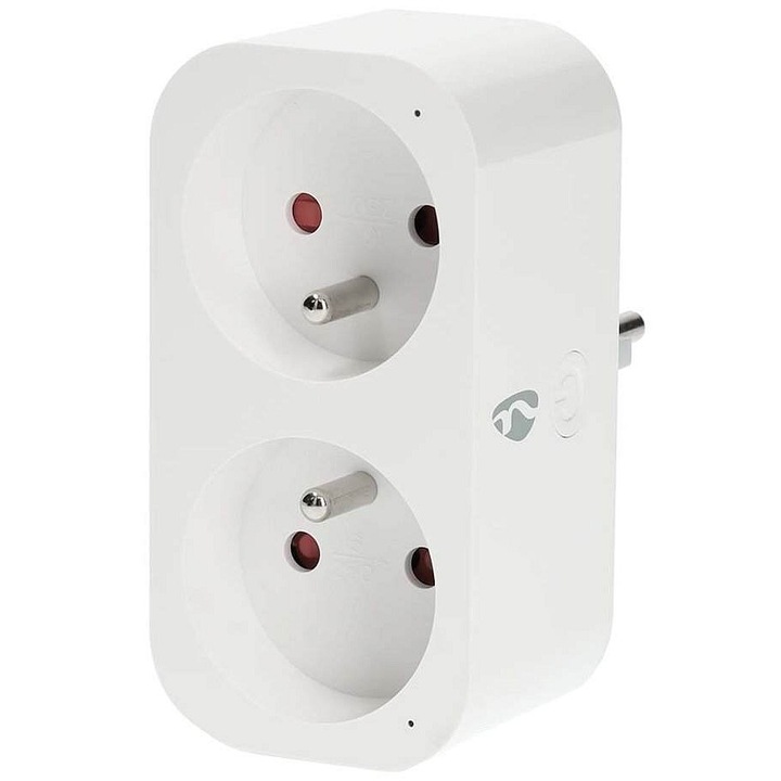 Nedis SmartLife dupla Wi-Fi aljzat, fehér, 9.7x7.8x5cm