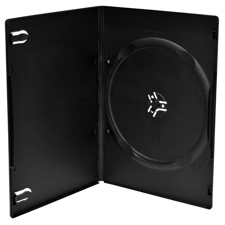 Fekete vékony DVD tok 191x136x7mm, 100 db-os szett