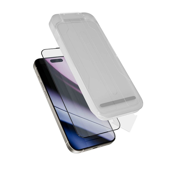 Folie protectie EPICO ImpactCeramic, rezistenta 500g, transparenta, pentru iPhone 14 Pro 15 16