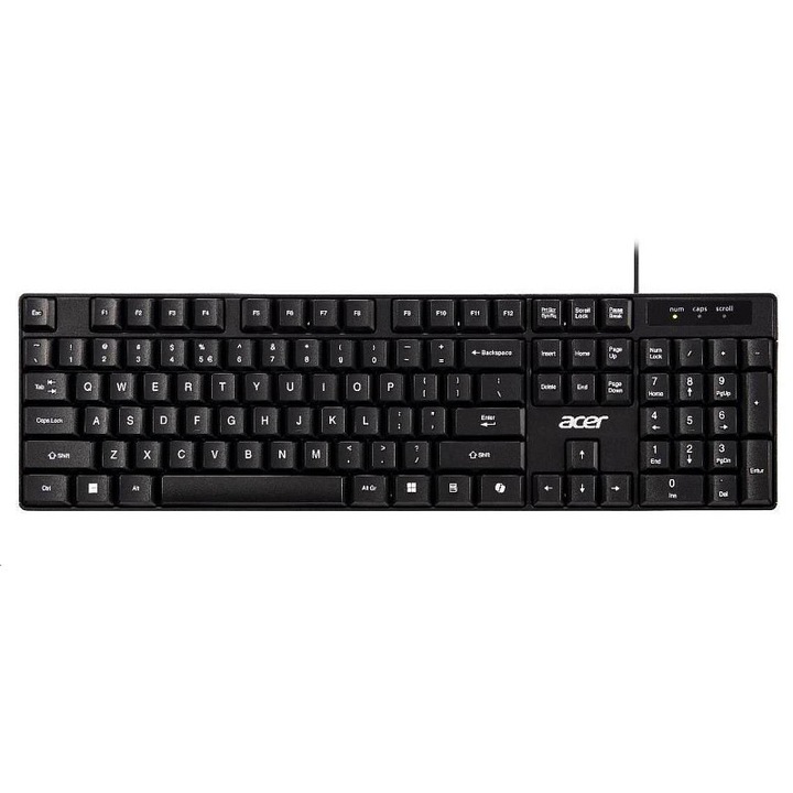 Acer AKW100 membrán billentyűzet, vízálló, fekete, 432x124x27.5mm