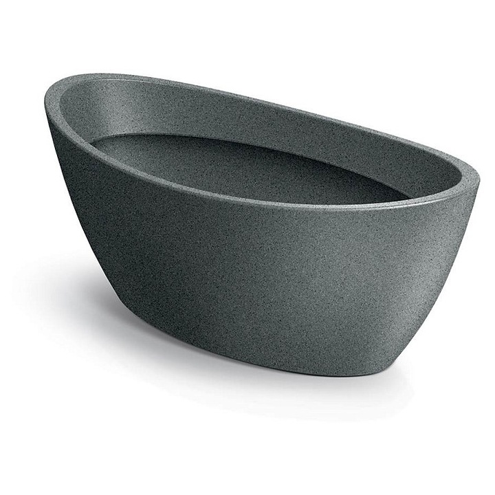 Prosperplast Aria Ovális Virágcserép, 20x16cm, 5L, gránitszürke