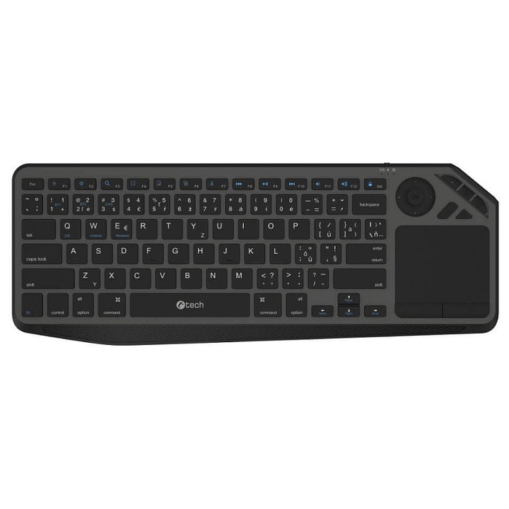 Безжична клавиатура C-Tech WLTK-02, тъчпад, черен, 410x140x18mm