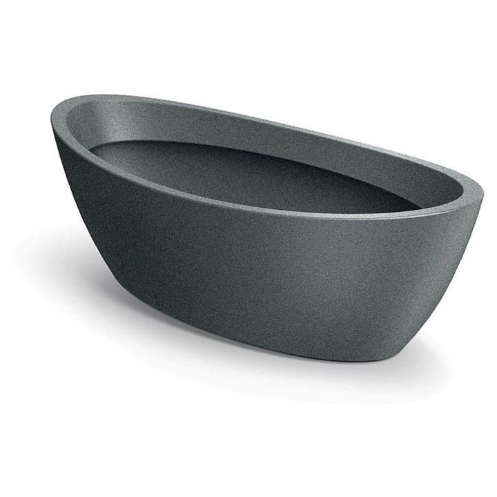 Prosperplast Aria Ovális virágcserép, 28x20cm, 16L, gránitszürke, 5 db-os szett