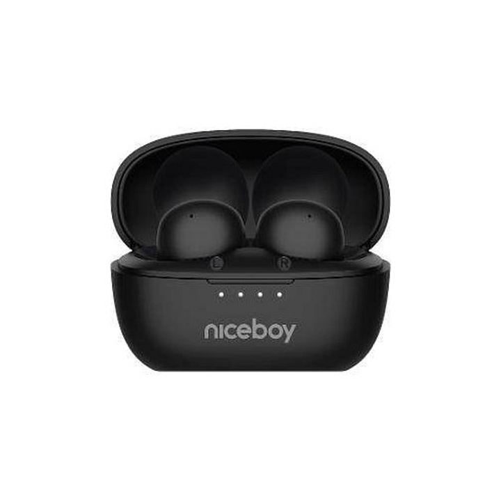 Niceboy Podsie 4 POP vezeték nélküli fülhallgató, fekete, 3.9x3x5.8 cm, 25 óra üzemidő