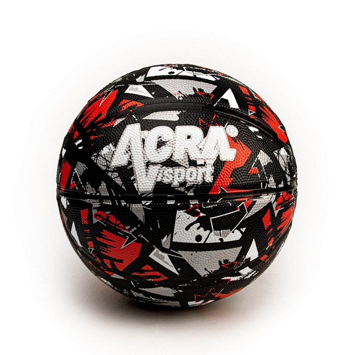 Kosárlabda labda Acra Rubber 7-es méret piros-fekete-fehér