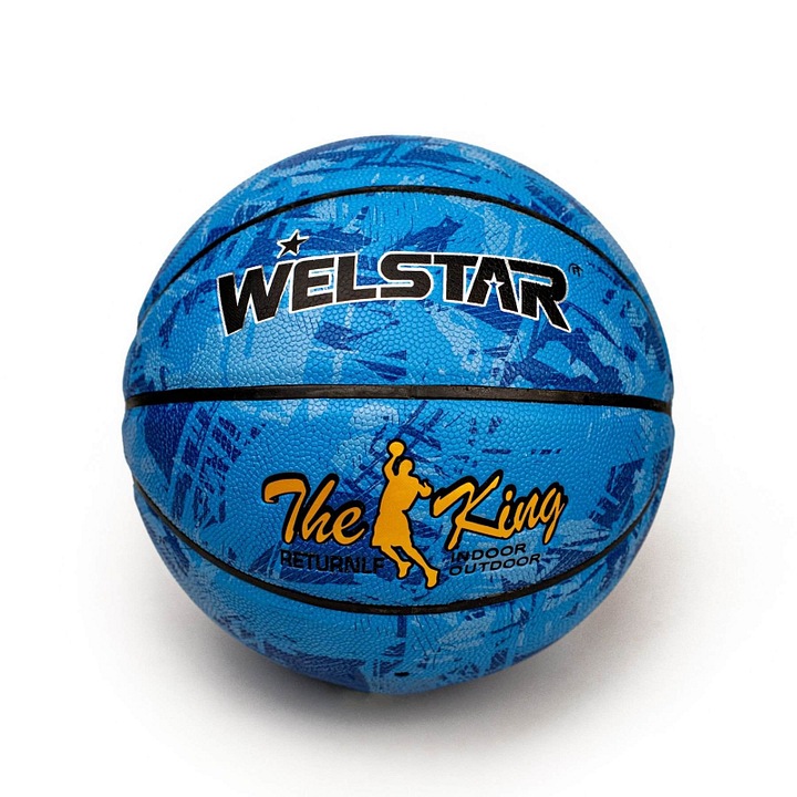Welstar The King kosárlabda, 7-es méret, kék, laminált PVC