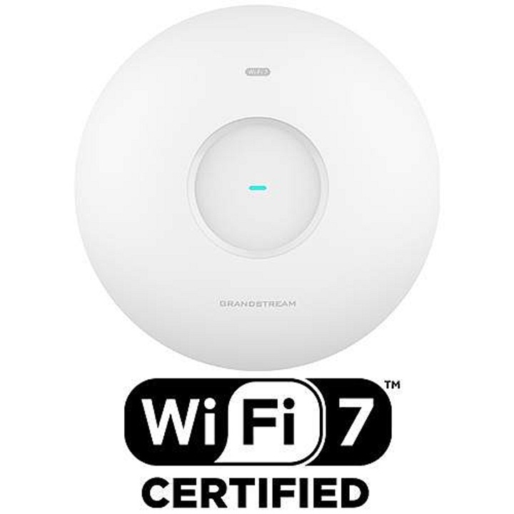 Punct de acces Grandstream GWN7672 Wi-Fi 7, triplu band, alb, 220x220x54mm