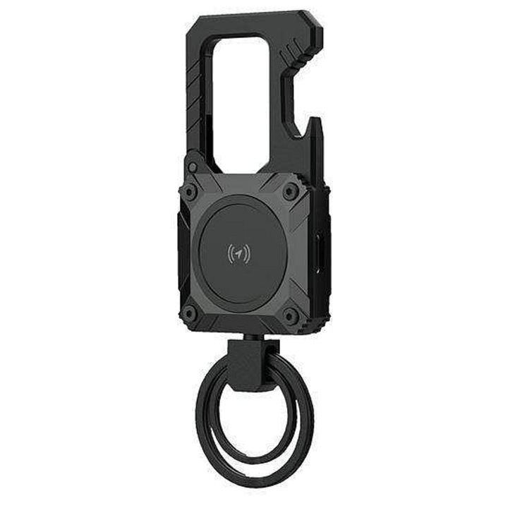 Ключодържател Solight с Bluetooth, отварачка, метален, 36.5x107x12мм, черен