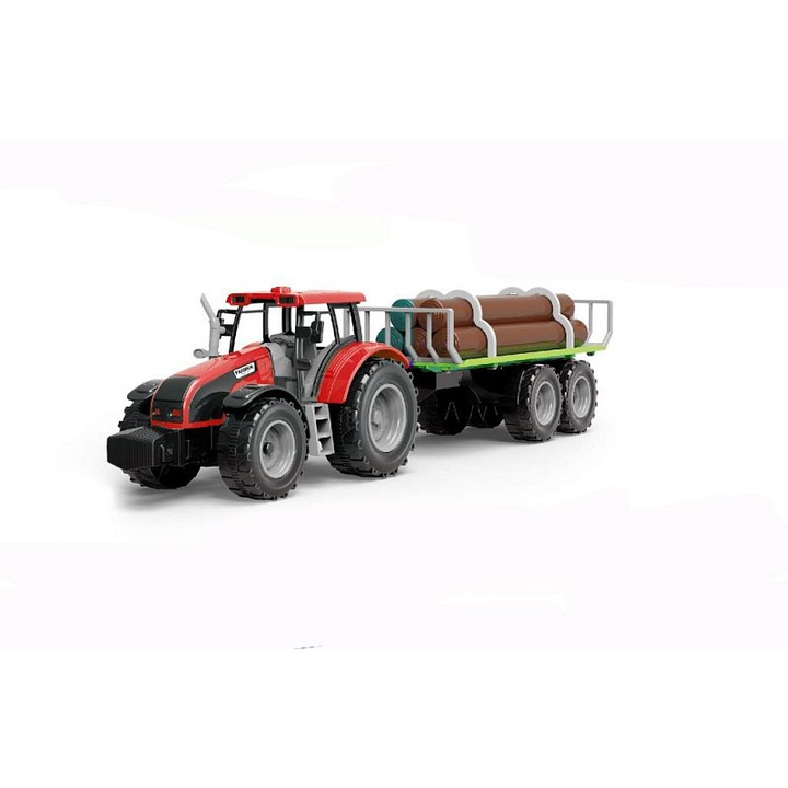 Alltoys traktor pótkocsival és farönkökkel 45x9x7,5 cm többszínű