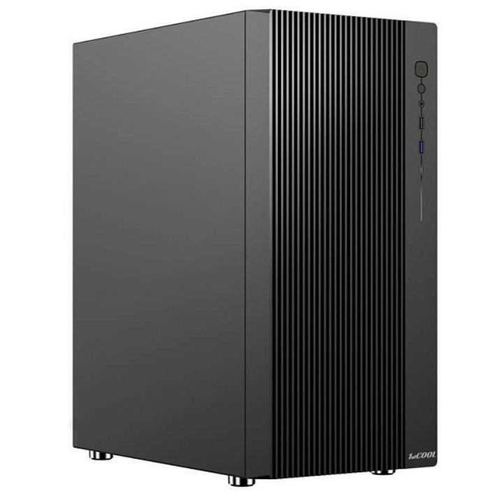 1stCOOL GAMER 4 Mid Tower PC ház, fekete, 370x200x440mm, USB-C, 2x120mm