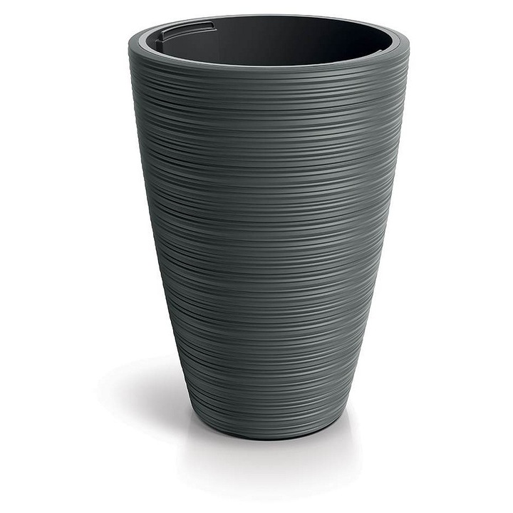 Prosperplast VENA ROUND virágcserép, 34.5x50cm, 46L, műanyag, sötétszürke, 3 darabos szett