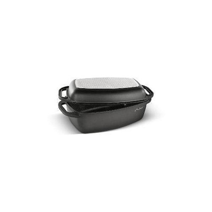 Tava de copt Lamart LT1308, aluminiu, neaderent, negru, 40x22.5x17cm, 3L+5.5L