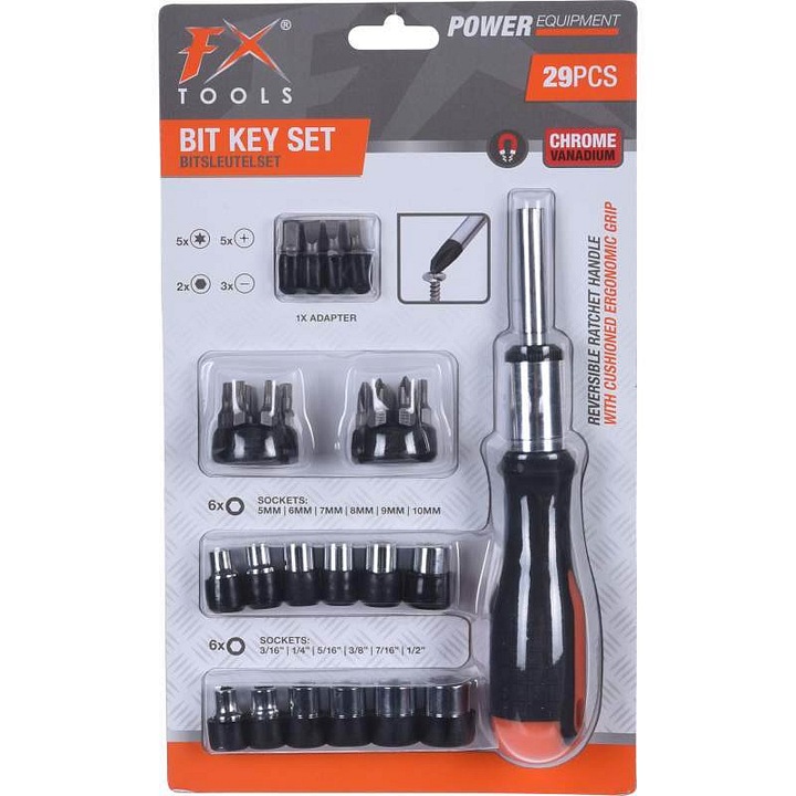 Комплект вложки FX TOOLS 29 части оранжево-черно 17x4x29cm
