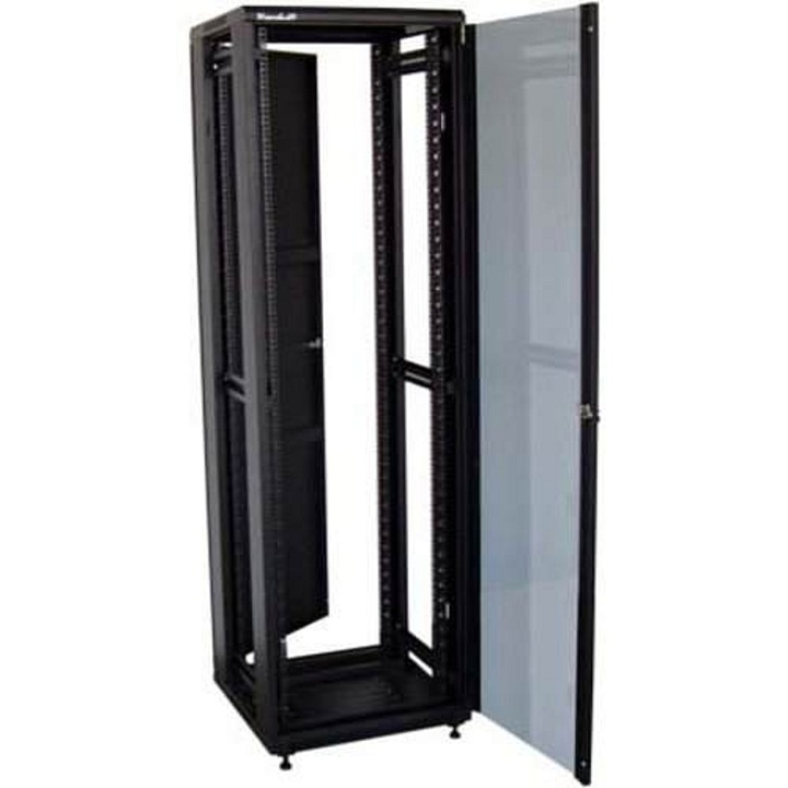 Dulap rack XtendLan 42U, negru, 800x800x2055mm, usi sticla securizata, spate plin