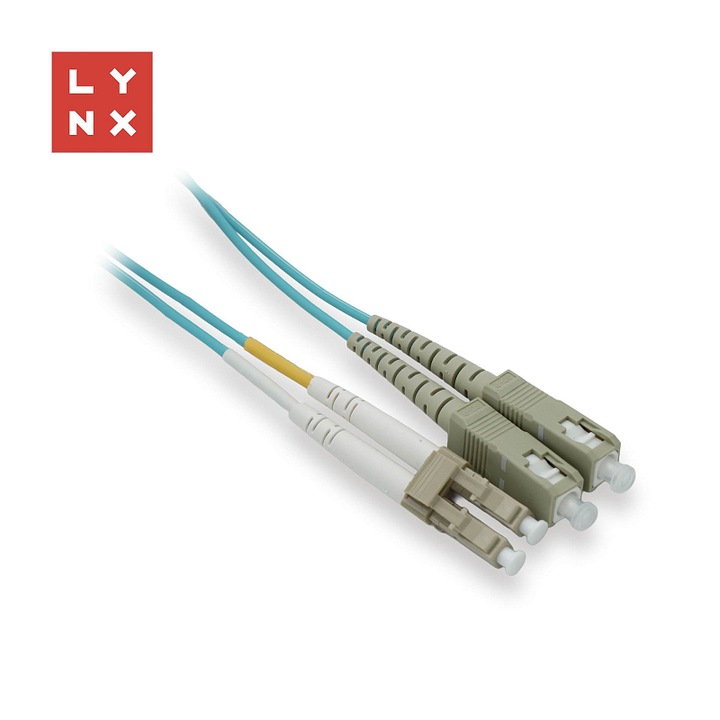 LYNX duplex patch kábel MM OM3 LC SC aqua 3m 50x125m
