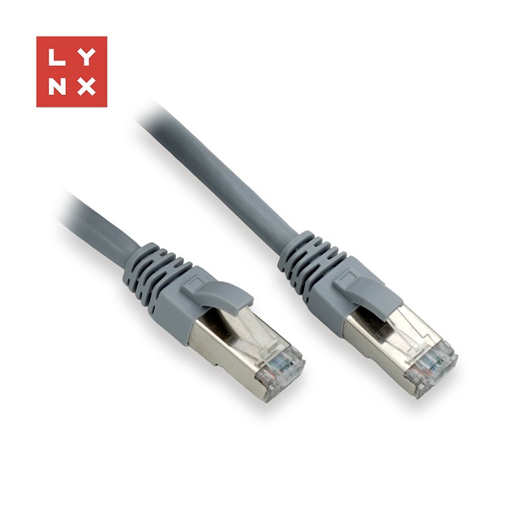 LYNX Cat6 FTP kábel 1m PVC szürke, 10 db-os készlet