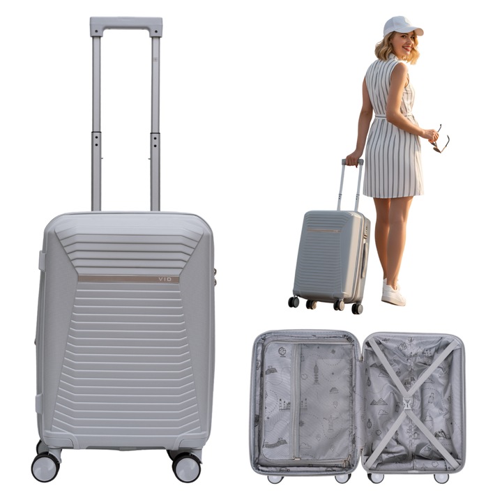 Wowbag 2502 utazó gurulós táska 40L Világosszürke