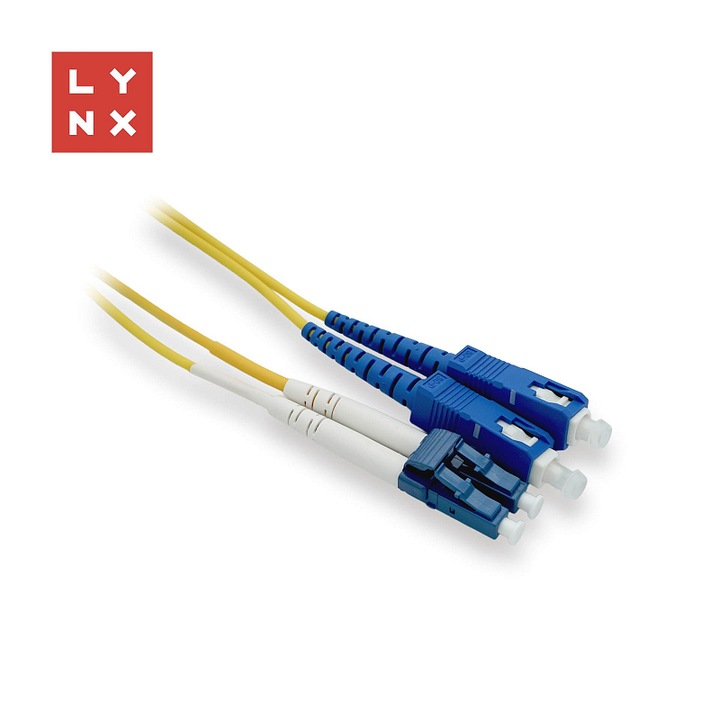 LYNX CS duplex patch kábel, singlemode, sárga, 3m, 9/125m