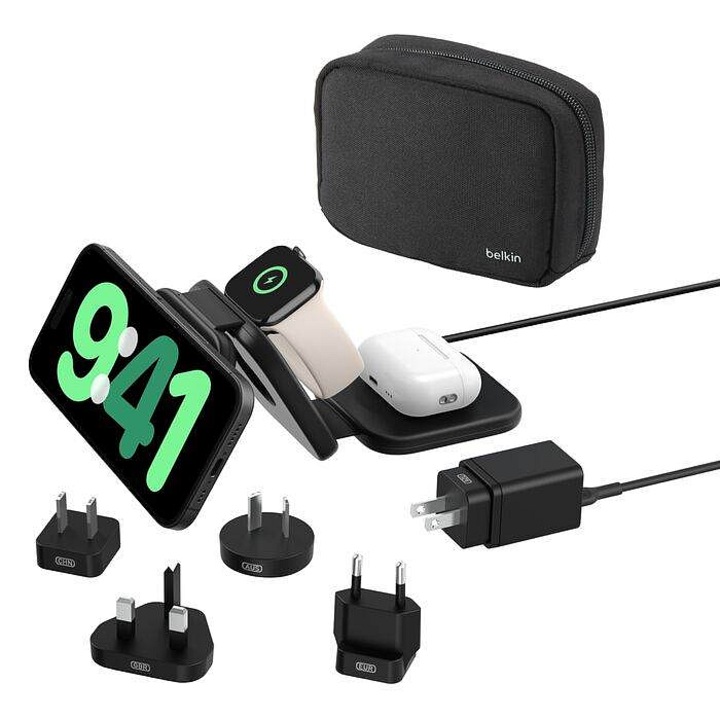 Belkin BOOST CHARGE PRO 3 az 1-ben összecsukható vezeték nélküli töltő, fekete, 25,8x8x1,55cm
