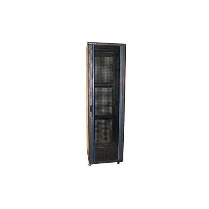 Dulap rack XtendLan 47U 600x800mm negru usi sticla perforat spate