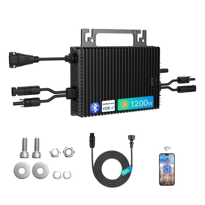 Mikroinverter 1000W 230V WiFi vízálló 34.2x22.5x5cm
