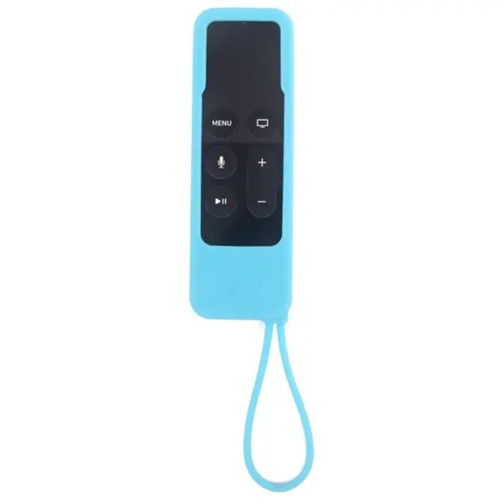 Husa silicon cu snur pentru Apple TV 4K, albastru ceresc