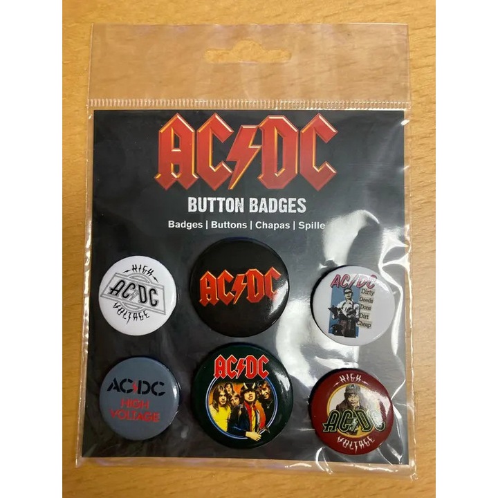 AC/DC logós jelvénykészlet, többszínű