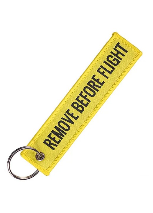 Kulcstartó Remove Before Flight sárga
