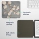 Husa eBook Reader Kwmobile pentru Kobo Libra Colour, inchidere magnetica, design magnolii, piele ecologica, multicolor