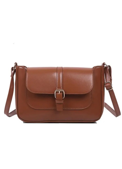 Női vintage crossbody táska, világosbarna, kicsi, könnyű