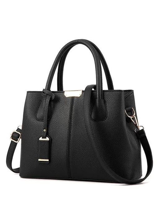 Geanta dama piele durabila marime medie maner superior culoare neagra