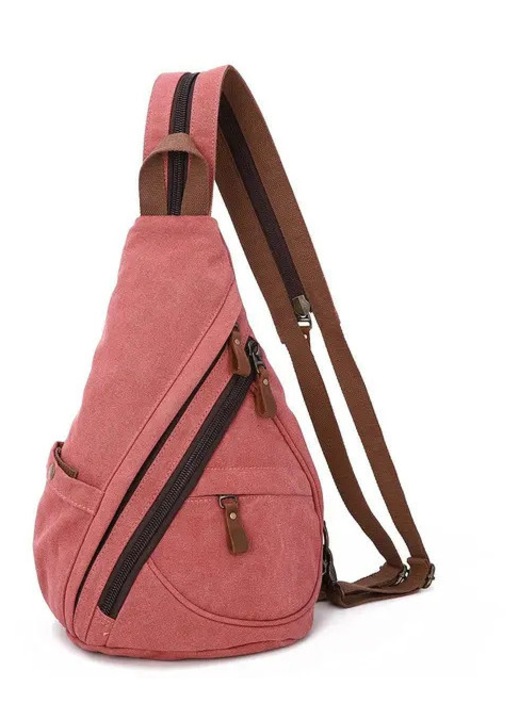 Vászon crossbody táska, uniszex, fekete, 25x15x5cm