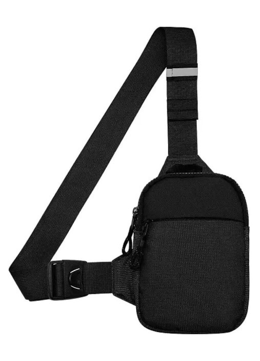 Unisex mini sling táska, kicsi, vízálló, hétköznapi, fekete